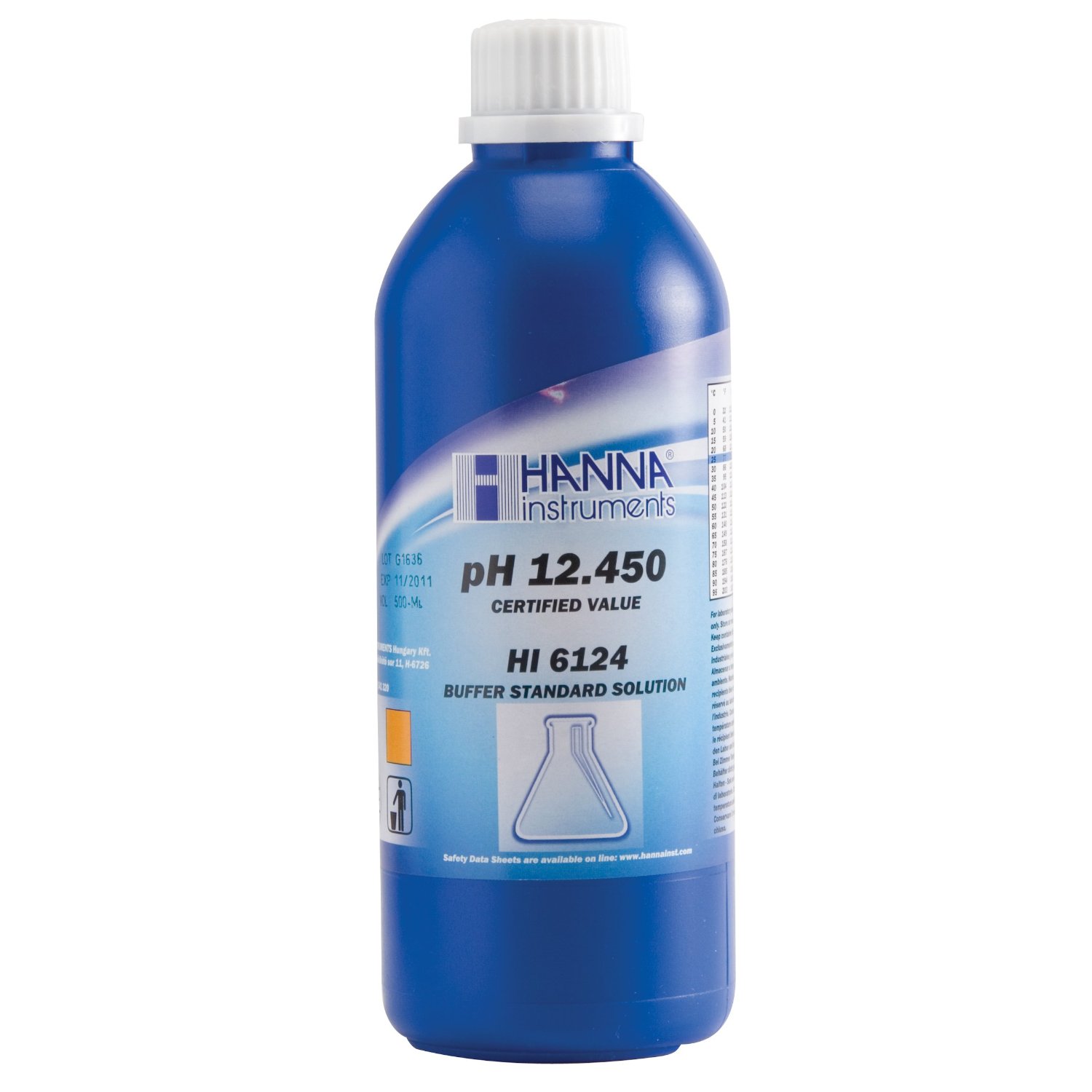 [:lt]HI6124 pH 12.450 Kalibravimo buferis (500 ml)[:en]HI6124 pH 12.450 Millesimal Calibration Buffer (500 mL)[:]